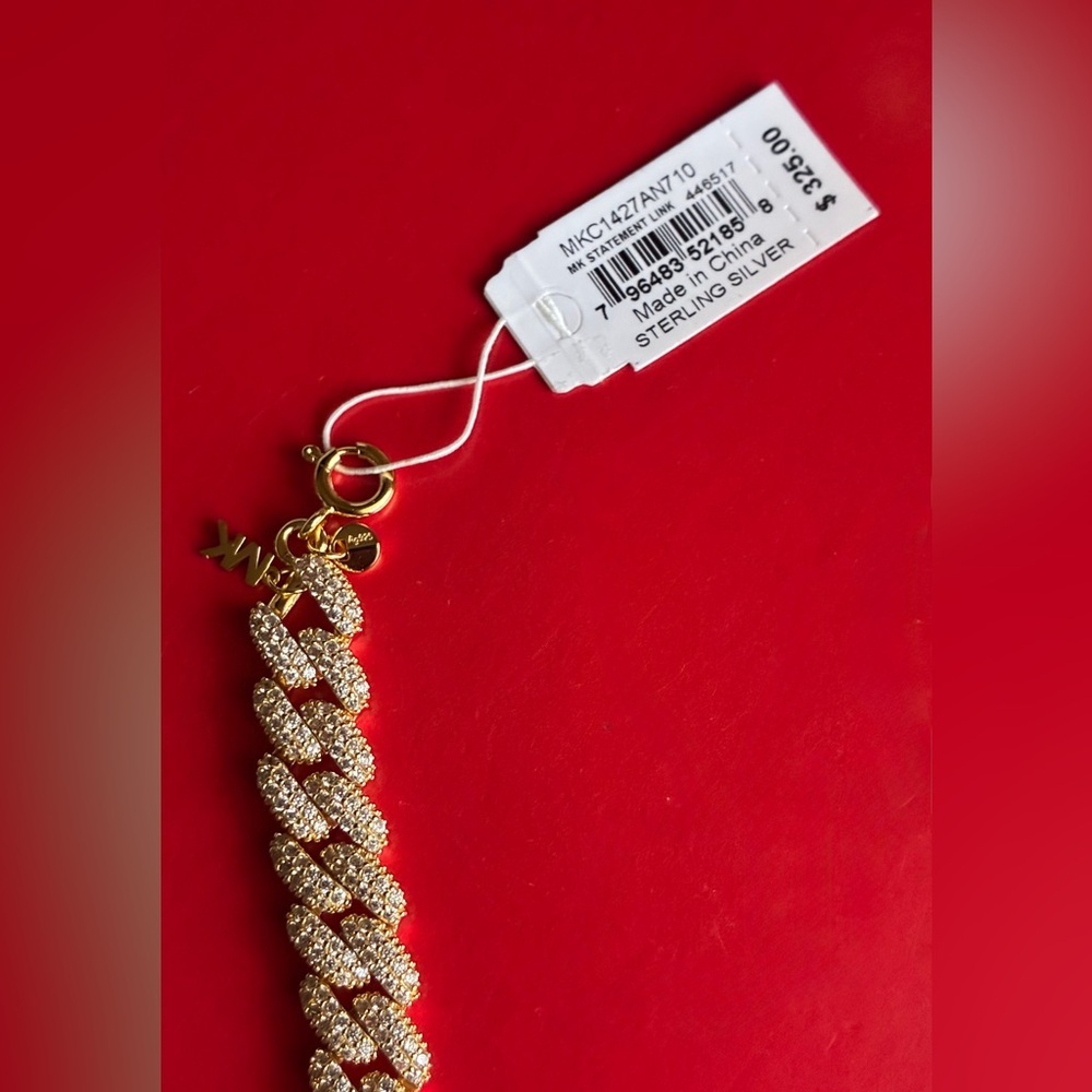 Michael Kors Gold Textured Bracelet, 925 Silver bracelet. - Picture 7 of 8
